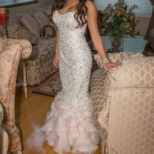 Blush sequin mermaid prom dress
